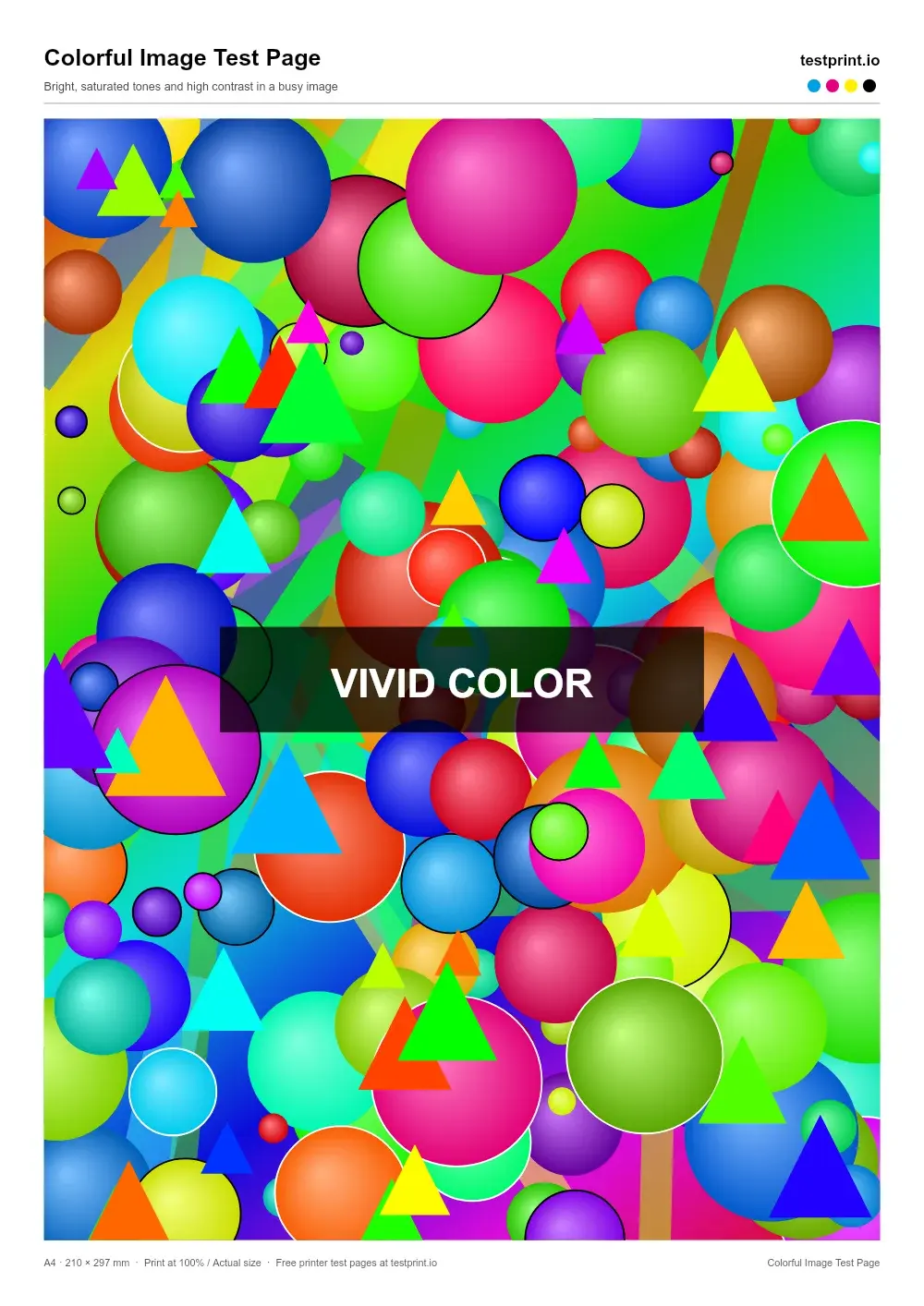 Preview of the Colorful Image Test Page