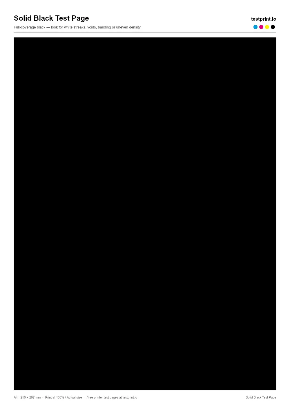 Preview of the Black Printer Test Page
