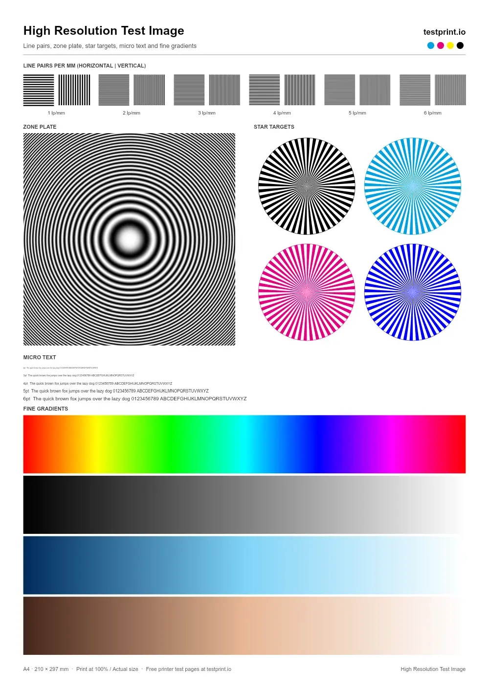 Preview of the High Resolution Color Test Image
