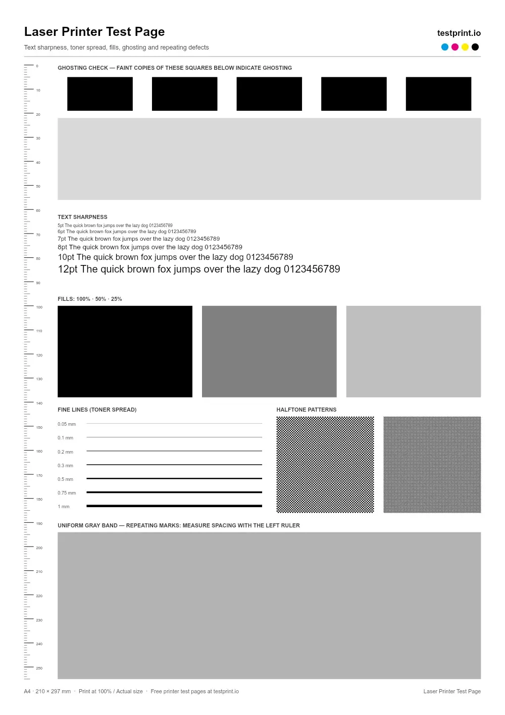 Preview of the Laser Printer Test Page